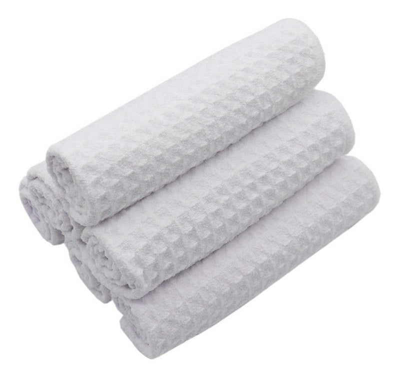 VeraSong Microfiber Kitchen Cleaning Cloth Thick Dish Rags Waffle Weave Washcloths Dish Cloths Ultra Absorbent Odor Free 12inch X 12inch 6 Pack White - Image 3